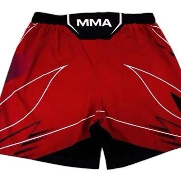 PLD MMA Red Short by Pld MMA - Performance Fabric with Thermo-glued Side Slits & Elasticated Waistband for MMA Athletes - Lightweight & Flexible
