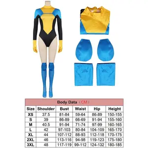 Women Cartoon Invincible Atom Eve Cosplay Fantasia Costume Disguise Adult Jumpsuit Bodysuit Outfit Suit Cloak Halloween Carnival