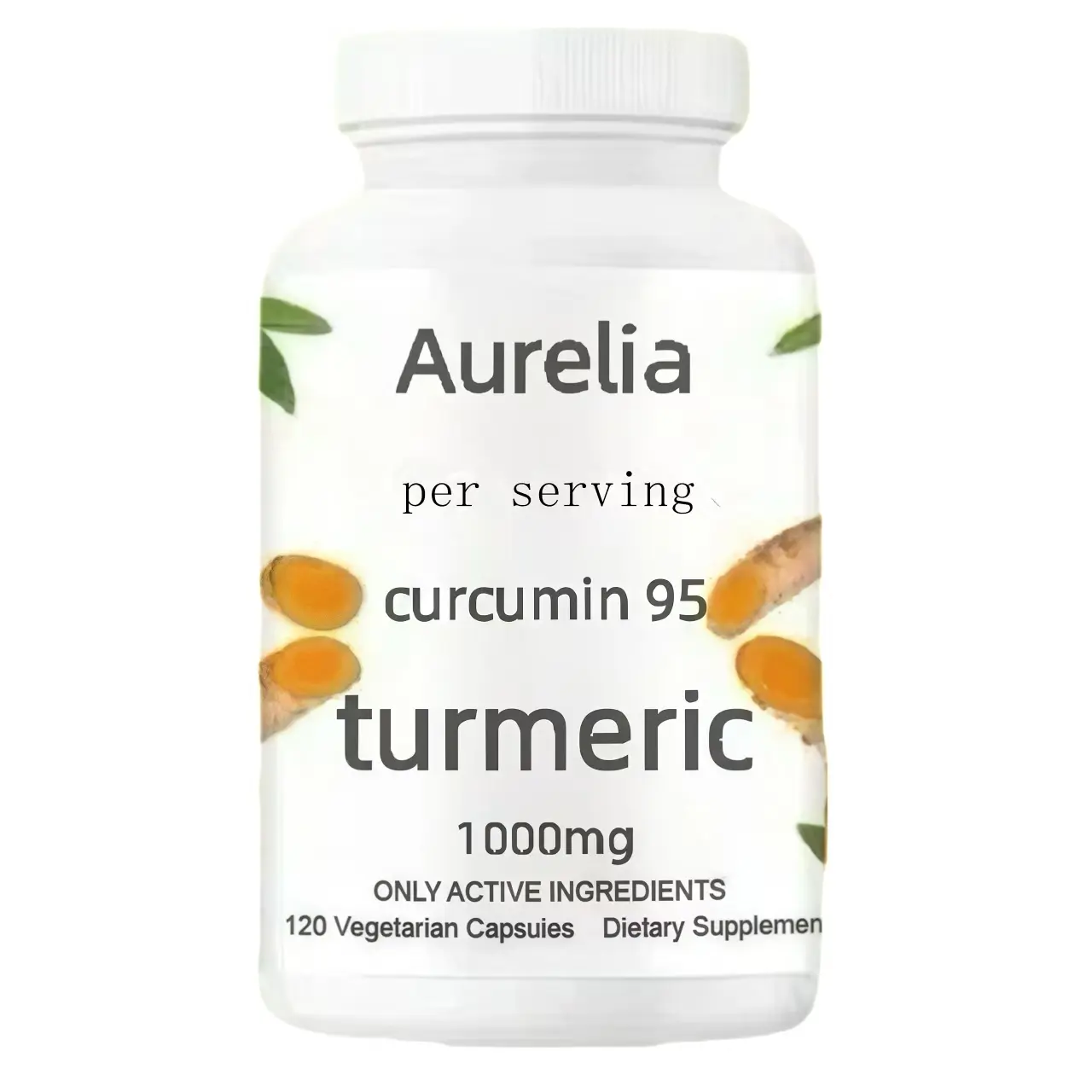 Aurelia Curcumin 95 Turmeric 1000mg Capsules - 120 Vegetarian Capsules Dietary Supplement per Serving