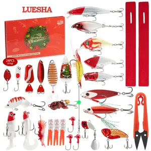 Fishing Lure Advent Calendar, 24 Unique Lures Blind Box - Surprise Gift Fishing Bait Christmas Advent Calendar 2025 Fishing Gift for Fishermen Adult Teen Boys Mystery Tackle Box Surprise