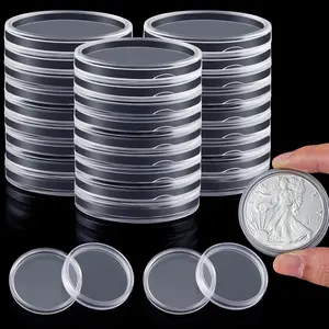 50 Pieces Silver Dollar Coin Holder 40.6Mm Silver Bar Capsule Holders Coin Capsules for Collection Bar, Round Yookeer