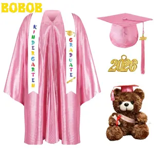 7 Pcs Kindergarten Graduation Gown Cap 2026 Preschool Graduation Accessories Stole Tassel Sash Charm Bear Gifts