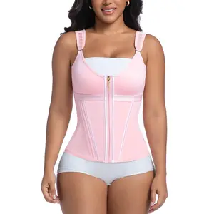 Women's Compression Full Torso Shaper Waist Trainer Shapewear - Casual, Adjustable Straps, Tummy Control, Zip Closure, Body Corset, Corsetry Shapewear Belts