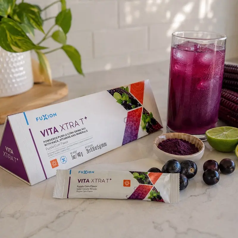 Fuxion VITA XTRA T+ Purple Corn Vitamin Drink Mix – 28 Sticks