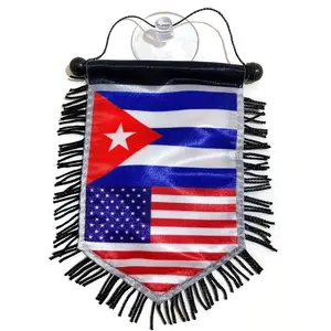 Cuban flags for cars Cuba acessories mini banner sticker decals small accessory interiror for men unisex easy to use STICKS to ur window Cuba car flags