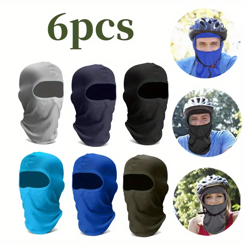 6 Pack Elastic Balaclava Ski & Motorcycle Face Mask,Breathable UV Protection Neck Warmer & Headband Cover Set,Ideal for Outdoor Fishing,Travel,Cycling,Halloween Christmas Party Gifts,Hand Tools Kits