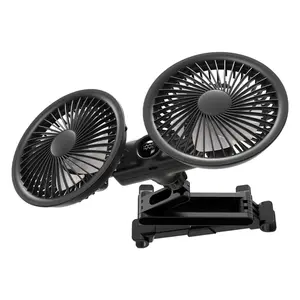 MeMO G14-18 2026 New model Cooling Fan for The Back Seat of Your Car,Three-speed adjustment, with a display on the vehicle-mounted fan， Featuring Two Separate Heads That Can Rotate 360°, Designed for Quiet Ventilation in Sedans, Suvs, Rvs, Trucks