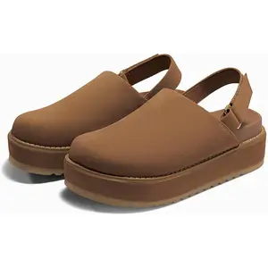 Lannew Women's Platform Clogs Adjustable Strap Slip on Mules Shoes Comfortable Fall Sandals