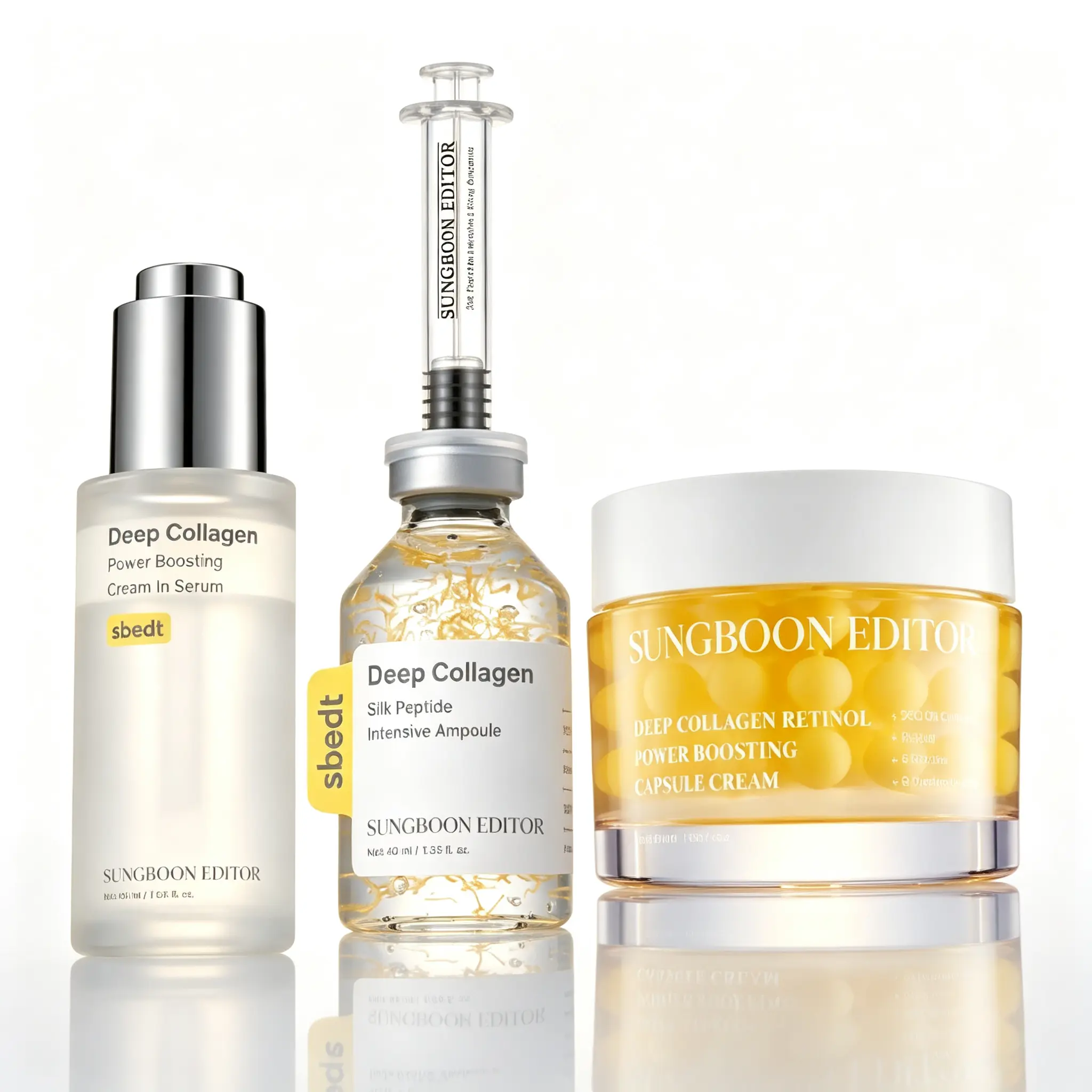 [Sungboon Editor] Complete Firming Care Trio | Retinol, Collagen & Peptide Essentials for Hydration, Elasticity & Radiance Korean Hydrate Moisture Daily Lightweight