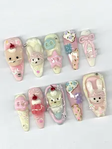 Kawaii Bunny Dream Press On Nails” | Pastel Dessert Fantasy Nail Set