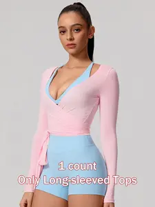 Lightweight Breathable Long Sleeve Yoga Hoodie, Multi-Wear Outer Layer, Skin-Friendly Slim Fit, Dance Quick-Dry Pilates, Adjustable Lace-Up Design, Gym Performance Top