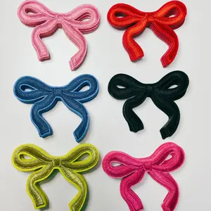 3.75" Embroidered Bows (Choose your color) -  Embroidered Hat Patch