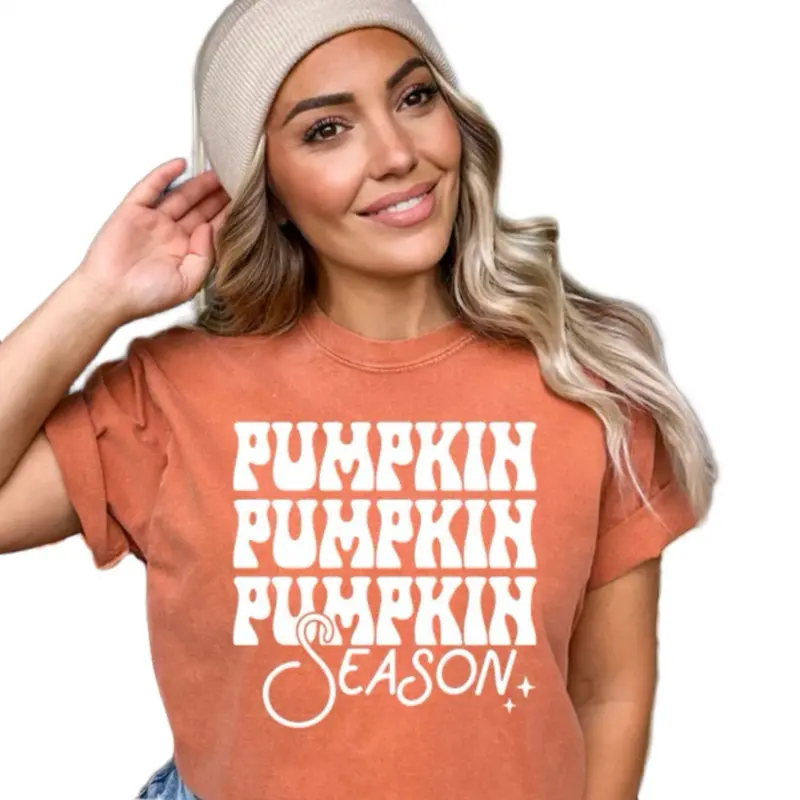 Pumpkin 3X Season Screen Print Transfers - High-Quality Plastisol Transfer for Adult Shirts Crewnecks 11" Wide Ready to Press No Weeding Needed