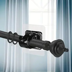 2/4pcs Easy Hang Curtain Rod Brackets, Curtain Rod Holders - No Drilling Required, Damage-Free Installation