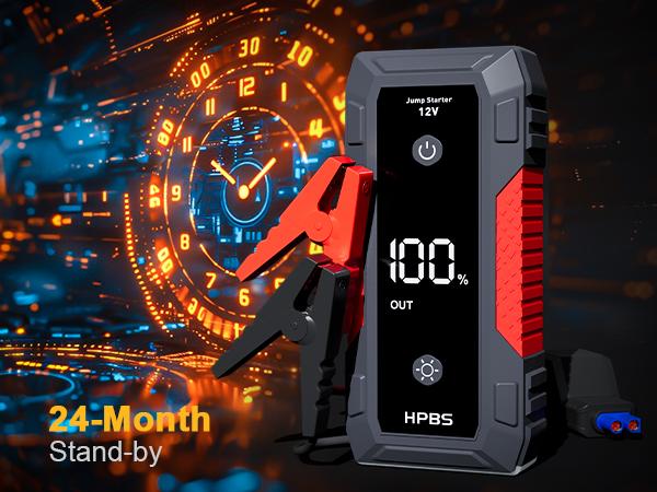 HPBS H50 Jump Starter - 5000A Jump Starter Battery Pack for Up to 10.0L Gas and 8.0L Diesel Engines, 12V Car Battery Jumper Starter Portable with 3.0" LCD Display, Jump Box