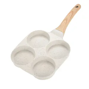 Non-Stick 4-Cup Egg Pan, Omelette Skillet Cookware for Perfect Scrambles, Durable Pancake Pan, Compatible with Gas Stoves & Induction Cookers