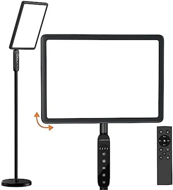 LASTAR Light Therapy Lamp, 12000LUX Therapy Light UV-Free &Full Spectrum Sun Lamp,Remote Control/4 Color Temperature/5 Brightness/4 Timer/2 Height Floor Sunlight Therapy Lamp