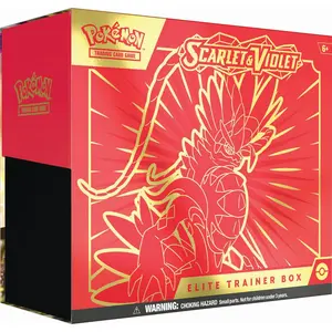 Pokemon TCG SV1 Scarlet & Violet Elite Trainer Box Koraidon Red Edition with 9 Booster Packs Full Art Foil Promo Card and 65 Sleeves