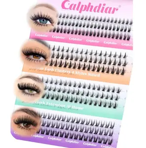 Bottom Lash Clusters DIY Eyelash Extensions 4 Styles Lower Lashes Wispy Bottom Individual Lashes 5-7mm Natural Thin Band Eyelash Clusters 225pcs for Bottom Lash Extension by calphdiar