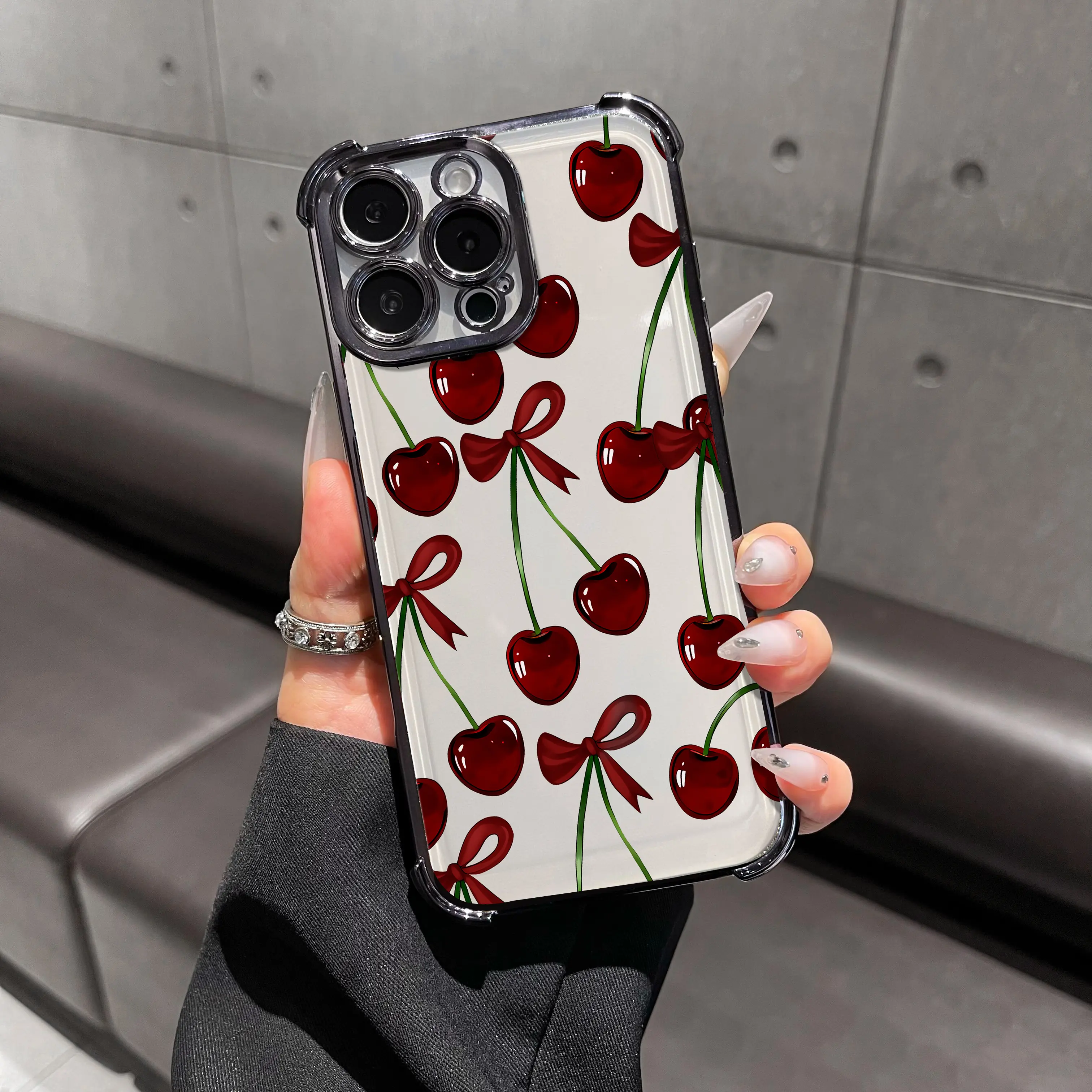Burgundy cherries (Black case)