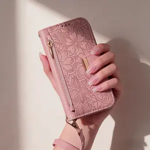 Vintage Floral Embossed Phone Case, Ultra-Soft PU Leather Material, Fits Apple iPhone 17 & 16 Series, Stylish Protective Cover