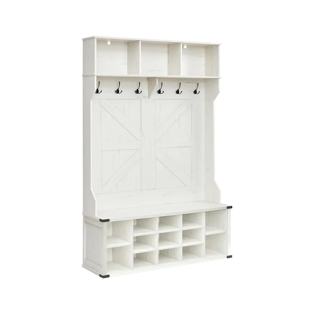 VASAGLE Hall Tree with Bench and Shoe Storage, Coat Rack with Shoe Bench, Entryway Furniture