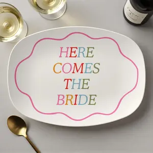 Here Comes the Bride Platter: Bridal Shower Decor, Bachelorette Party Serving Tray, Wall plate, cool girl gift, cool girl aesthetic, 2026 Bride