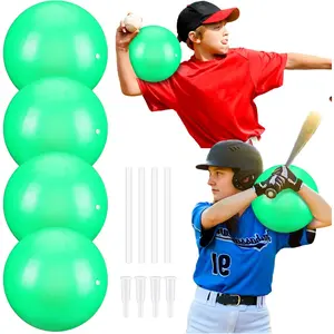 4 Sets Connection for Baseball 9.8 Inches Soft Baseball Hitting Trainer, Improve Arm Action and Hitting Pitching Training Efficiency