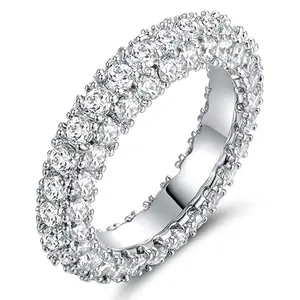 Women's Minimalist 3-Sided Zirconia Elegant Ring - Simple Band, Personalized Hip-Hop Style Costume Jewelry, Ideal Gift for Females, Elegant Rings