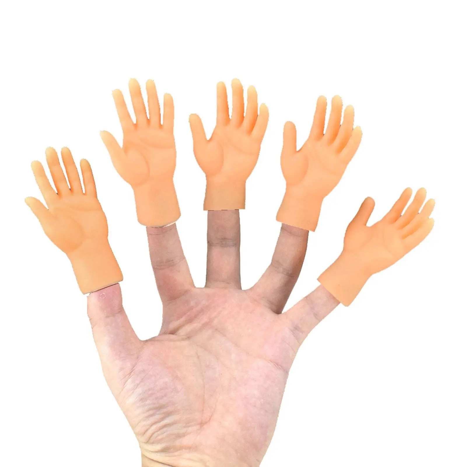 Tiny Hands Left & Right Hand Soft Touch PVC Plastic Hands Mini Finger Puppets Small Hands Model Toys for Parties Music Festivals
