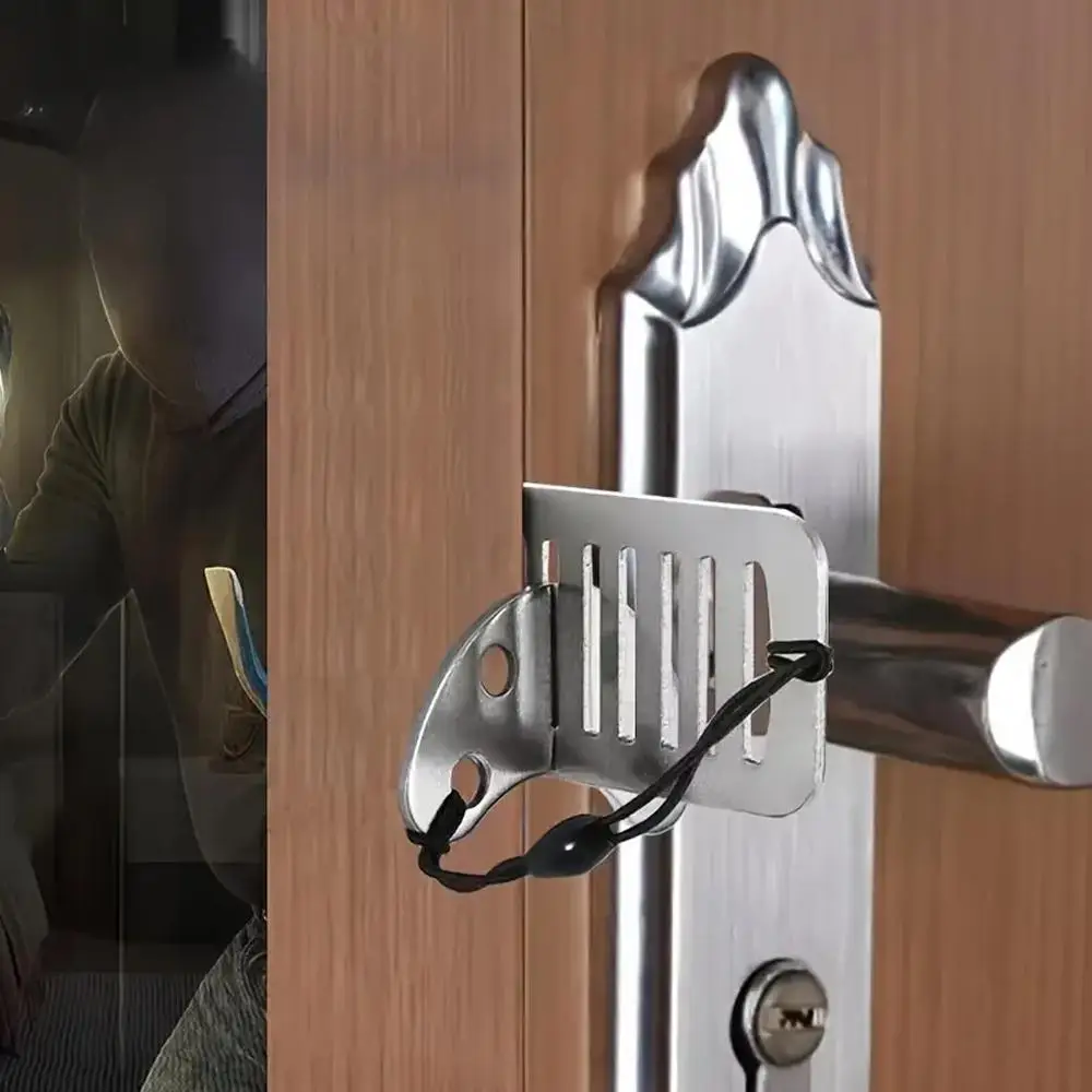 Punch-free Security Door Lock, Portable Anti-theft Door Stopper, Anti-theft Door Blocker, Home & Hotel Safety Door Lock, Travel Security Supplies for