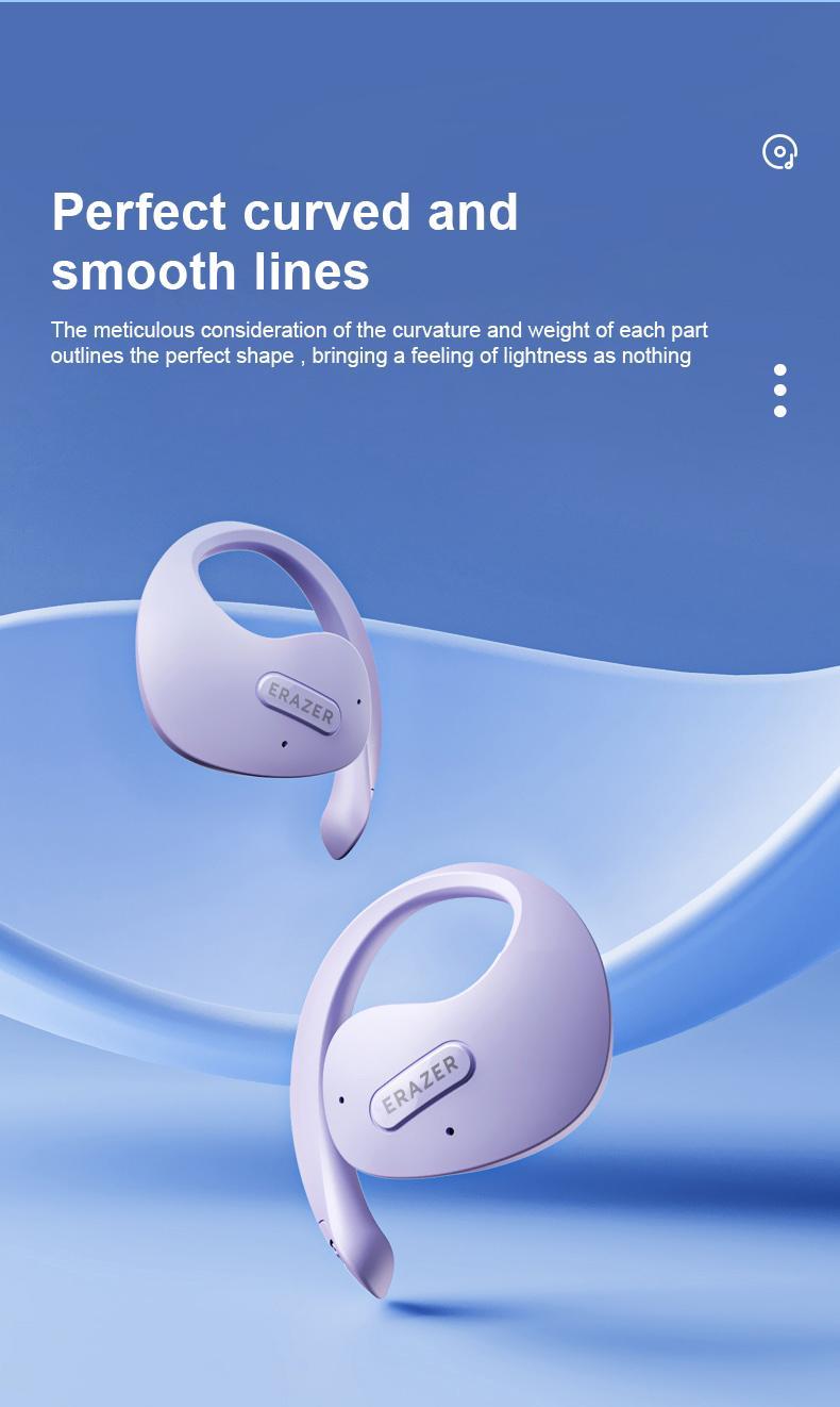 ERAZER X15 Pro Over the Ear Wireless Earbuds – Beige, Black, Purple