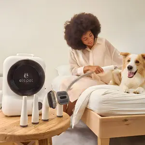 Elspet 5-in-1 Pet Grooming Vacuum Kit for Dogs & Cats,  Pet Grooming Vacuum, Dryer & Trimmer with 3 Liter Canister, Hair-Free Home, 15000Pa Suction Dog Vacuum for Shedding Grooming, Extra Space for Storage for 5 Grooming Kits
