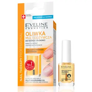 Eveline Cosmetics Nail Therapy Cuticle and Nails Multi-Nourishing Oil with Avocado Oil and Vitamins Daily Nail Care