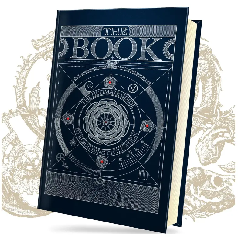 The Book. The Ultimate Guide to Rebuilding a Civilization - Inspirational Science Books for Adults - Unique Artifact - Knowledge Encyclopedia with Over 400 Pages of Detailed & Catchy Illustrations
