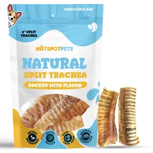 6" Split Beef Trachea Strips for Small & Medium Dogs