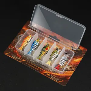 [Free shiping]FishingLures 5 Pcs Set Multi Jointed Lures Easy Catch 3D Realistic Eyes ABS Material 6 Segments for Bass Trout Walleye Hard Metal Ultra Sharp Treble Hooks Lifelike Swimbait Fishing Baits Hard Bait for Fresh&Saltwater Equipment for Beginners