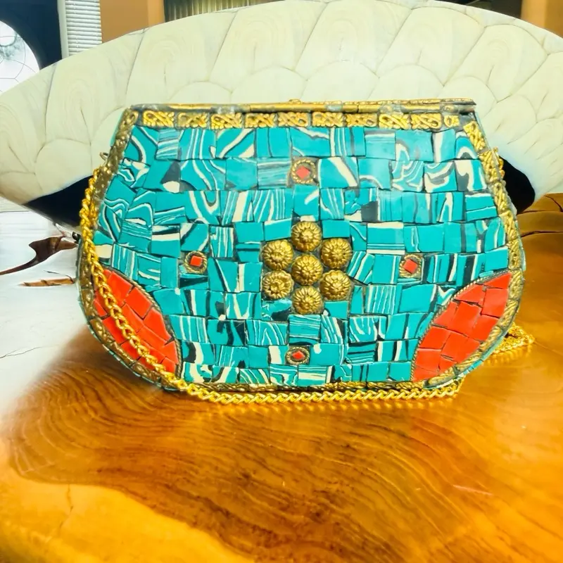 Handpicked Mosaic Clutch from Jordan | One-of-a-Kind Artisan Evening Bag