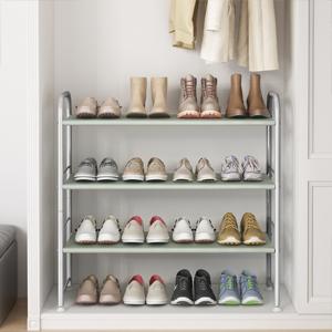 3-Tier Shoe Rack for Closet & Entryway Sturdy Metal Organizer with Adjustable Feet Black/Bronze Finish Holds Up to 12 Pairs Space-Saving Storage Shelf 43W x 31D x 5.5H Durable Design Multifunctional Heightened Bottom 3-Tier Shoe Rack for Closet & Entryway Sturdy Metal Organizer with Adjustable Feet Black/Bronze Finish Holds Up to 12 Pairs Space-Saving Storage Shelf 43W x 31D x 5.5H Durable Design Multifunctional Heightened Bottom