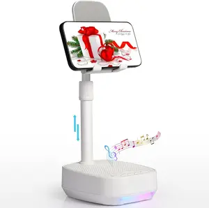 Gifts for Men Women, Adjustable Cell Phone Stand with   Speaker(7-11''Height),  Birthday Gifts for Dad Mom Him, Phone Holder Led Color Light for /Android/Tablets