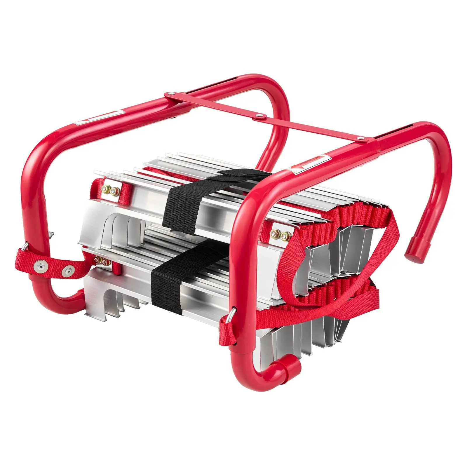 VEVOR Fire Escape Ladder, 2-Story 13FT Retractable Emergency Safety Ladder with 1000 lbs Capacity, 13 ft Safety Strap, Anti-Slip Rungs
