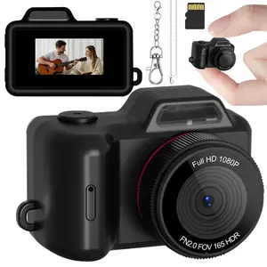 Mini Thumb Camera,Digital With SD Memory Card Included,Mini Keychain Camera(White/Black) - Ideal Gift For Students, Adults, Vlogging,HD Portable, For Travel Study Recording,Perfect Gift For Christmas, Valentine's Day And New Year