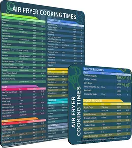 Air Fryer Cooking Times Chart Magnet Set – Comprehensive Cheat Sheet Magnets for 100+ Foods, Easy-Read Quick Reference Guide, Durable Air Fryer Accessories and Kitchen Gift for Beginners & Chefs