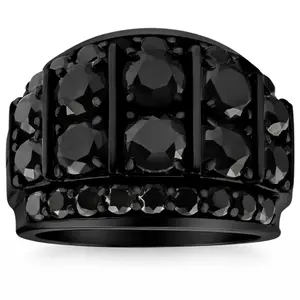 7 1/4Ct TW Black Diamond Men's Ring 10k Black Gold
