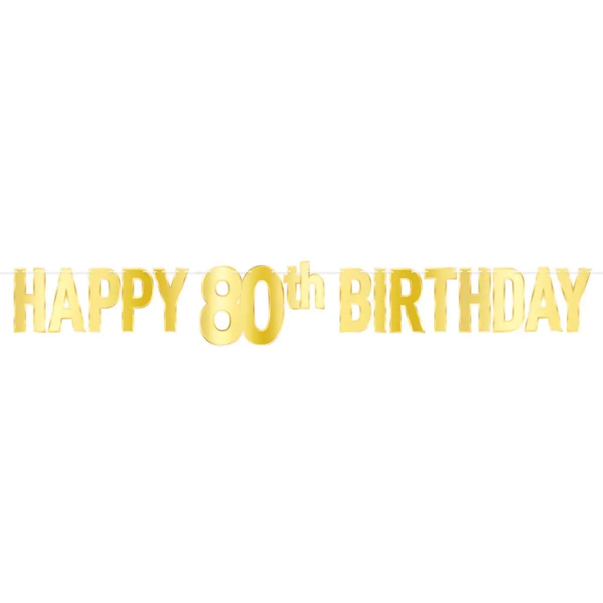 Beistle 53942-80 Metal Foil Happy 80th Birthday Streamer, 7.75x5 ft, Pack of 12 - Festive Party Decor for Home Supplies