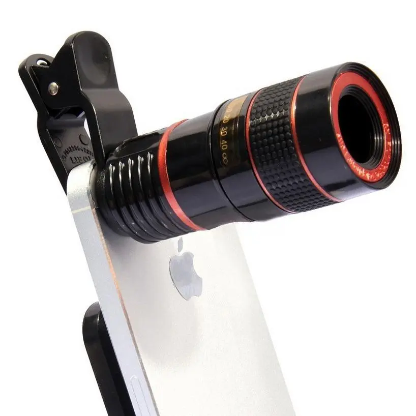 Universal Clip-On Telephoto Phone Lens - Camera Accessories with High Definition Focusing, Large Light Transmission, High Color Accuracy, Focus Dial, Metal Body Compatibility with Native Apps, Mobile