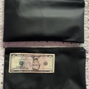 2-Pack Money Bags with Zipper, 11x6.1 Inch PU Leather Cash Pouch, Secure Bank Bag for Coins, Bills, Checks, Invoices, Cosmetics & More, Durable Pouch