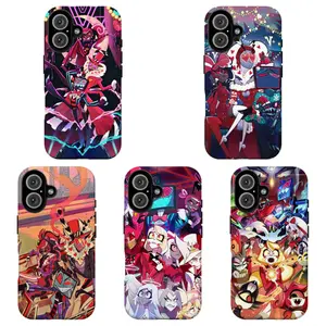 FL-Hazbin H0tel Vox & Valentino Phone Case Neon Red Demon Aesthetic Shockproof Cover For iPhone 11 12 13 14 15 16 17 Air Pro Max for Samsung S26 S25 S24 S23 S22 S21 Case,Gift for Dog Lovers