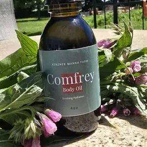 Kerzner Manna Farm Comfrey Root & Leaf Moisturizing Healing Body Oil 4oz Soothing Hydration Natural Formula