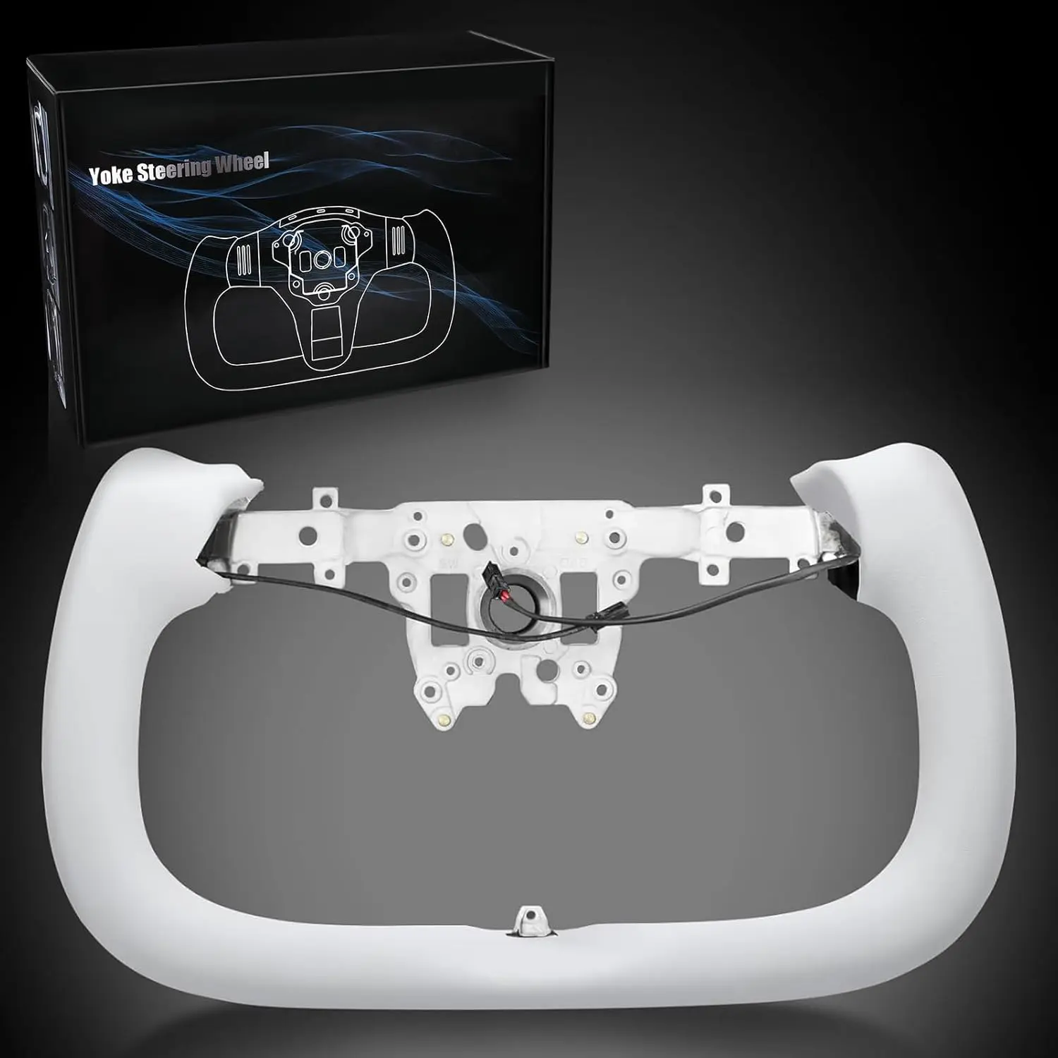 Yoke Steering Wheel For Tesla Model 3 Highland Accessories 2024 2025, White Nappa Leather Without Front Trim for Tesla Model 3 Highland 2024-2025 With Heating Function